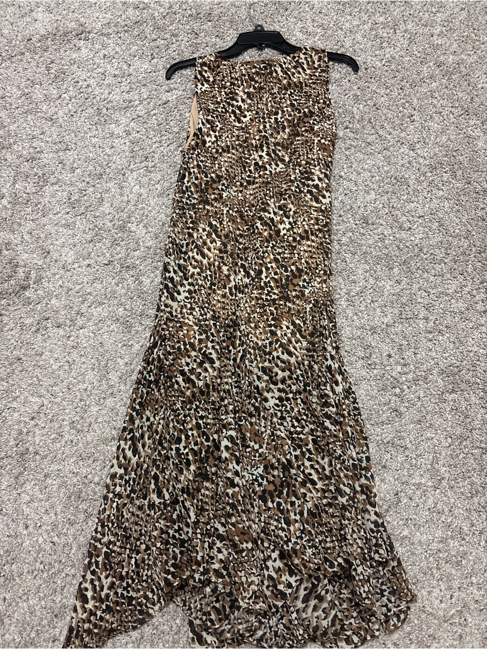 Lauren Ralph Lauren Brown and Cream Leopard Print Maxi Skirt
